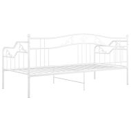 Рамка за легло/разтегателен диван, бяла, метал, 90x200 см