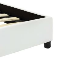 Рамка за легло, бяла, изкуствена кожа, 180x200 cм