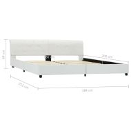 Рамка за легло, бяла, изкуствена кожа, 180x200 cм