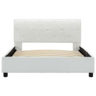 Рамка за легло, бяла, изкуствена кожа, 100x200 cм