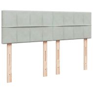 Османско легло с матрак Светло сиво 140x200cm кадифе