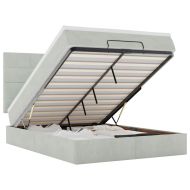 Османско легло с матраци Светло сиво 140x200cm кадифе