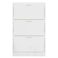 Шкаф за обувки, бял гланц, 63x24x103 см, инженерно дърво