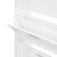 Шкаф за обувки, бял гланц, 63x24x103 см, инженерно дърво