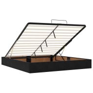 Османска легло с матрак и LED, черно, 160x200 см, кадифе