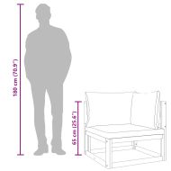 Модулен ъглов диван с таупе възглавници, акациево дърво масив