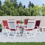 Възглавници за столове с облегалка 6 бр виненочервен плат