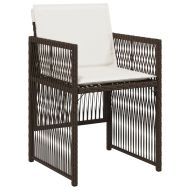 Градински столове с възглавници, 4 бр, кафяви, полиратан