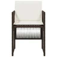 Градински столове с възглавници, 4 бр, кафяви, полиратан