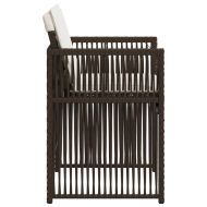 Градински столове с възглавници, 4 бр, кафяви, полиратан