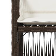 Градински столове с възглавници, 4 бр, кафяви, полиратан