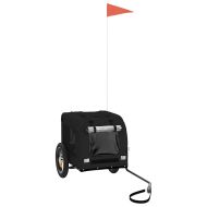 Ремарке за колело за любимци черно Оксфорд плат и желязо