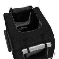 Ремарке за колело за любимци черно Оксфорд плат и желязо