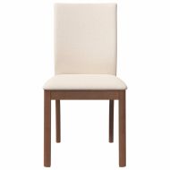 Трапезни столове с възглавници 2бр Кафяв масивна дървесина гума