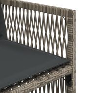 Градински столове с възглавници, 4 бр, сиви, полиратан