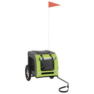 Ремарке за колело за любимци зелен и сив Оксфорд плат и желязо