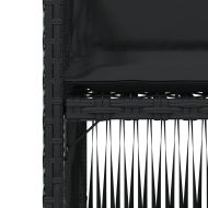 Градински столове с възглавници, 4 бр, черен, полиратан