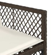 Градински столове с възглавници, 4 бр, кафяви, полиратан