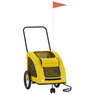 Ремарке за колело за любимци жълт Оксфорд плат и желязо