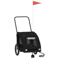 Ремарке за колело за любимци черно Оксфорд плат и желязо