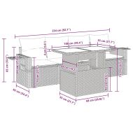 Градински диван с възглавници, 5 части, кафяв полиратан акация