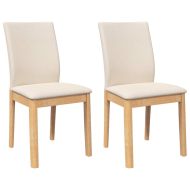 Трапезни столове с възглавници 2 бр масивна дървесина гума