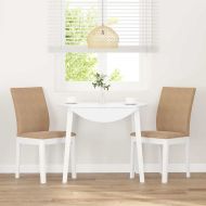 Трапезни столове с възглавници 2 бр Бяла масивна дървесина гума