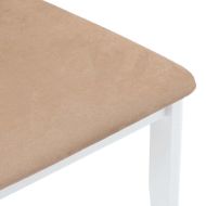 Трапезни столове с възглавници 2 бр Бяла масивна дървесина гума