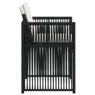 Градински столове с възглавници, 4 бр, черен, полиратан