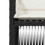 Градински столове с възглавници, 4 бр, черен, полиратан