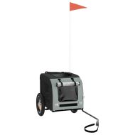 Ремарке за колело за любимци сив и черен Оксфорд плат и желязо