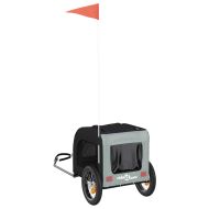 Ремарке за колело за любимци сив и черен Оксфорд плат и желязо