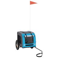 Ремарке за колело за любимци син и сив Оксфорд плат и желязо