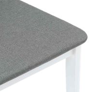 Трапезни столове с възглавници 2 бр Бяла масивна дървесина гума