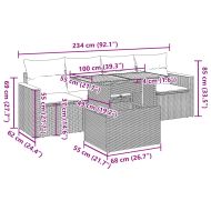 Градински комплект с възглавници, 5 части, сив полиратан