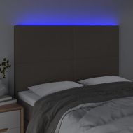 LED горна табла за легло, таупе, 144x5x118/128 см, плат