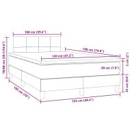 Боксспринг легло с матрак и LED, черно, 120x190 см, кадифе