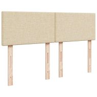 Боксспринг легло с матрак, кремаво, 140x190 см, плат