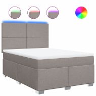 Боксспринг легло с матрак, таупе, 140x200 см, плат