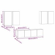 Комплект ТВ шкаф Монтиране на стена Черния дъб Инженерно дърво
