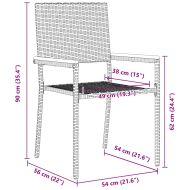 Струпваеми градински столове 4 pcs Сив и кафяв