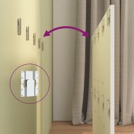 Горна табла за легло с шкафчета, бяла, инженерно дърво