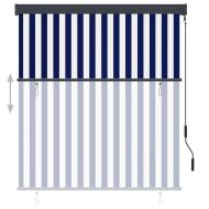 Външна ролетна щора, 140x250 см, синьо и бяло