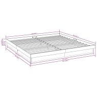 Рамка за легло без матрак, масивна дървесина, 200x200 см