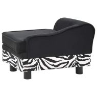 Кучешки диван, черен, 57x34x36 см, плюш