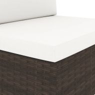 Градински комплект, 10 части, кафяв полиратан