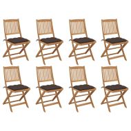 Сгъваеми градински столове с възглавници 8 бр акация масив
