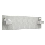 Горна табла за легло с шкафчета бетонно сиво инженерно дърво