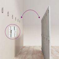 Горна табла за легло с шкафчета бетонно сиво инженерно дърво