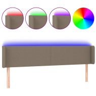 LED горна табла за легло, таупе, 183x16x78/88 см, плат